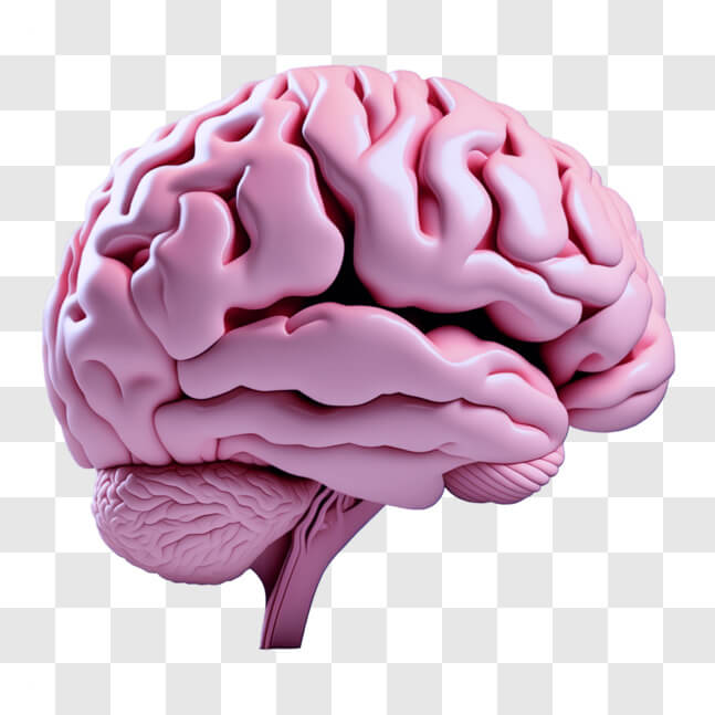 Download Detailed Pink Human Brain Anatomy Structure PNG Online ...