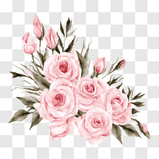 Download Elegant Bouquet of Pink Roses for Any Occasion PNG Online ...