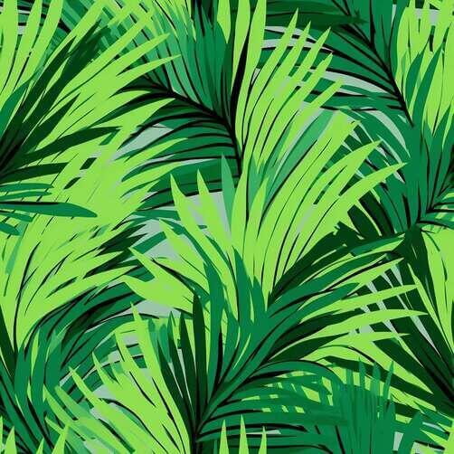 Green Palm Leaves Seamless Pattern on Grey Background Green Palm Leaves Seamless Pattern on Grey Background thumbnail