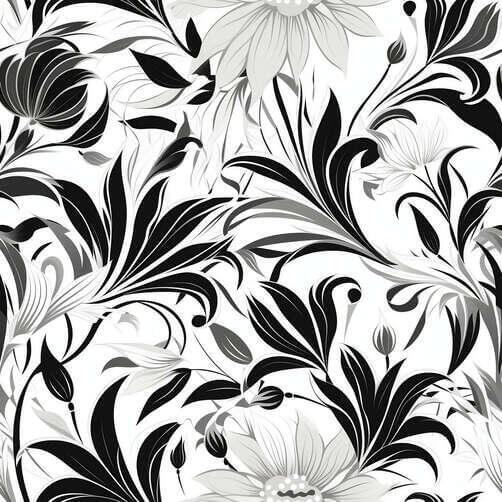 Seamless Black and White Floral Ornament Pattern Seamless Black and White Floral Ornament Pattern thumbnail