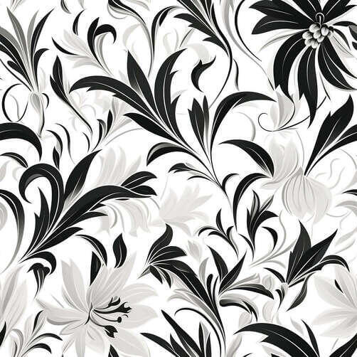 Black and White Floral Pattern Background Black and White Floral Pattern Background thumbnail