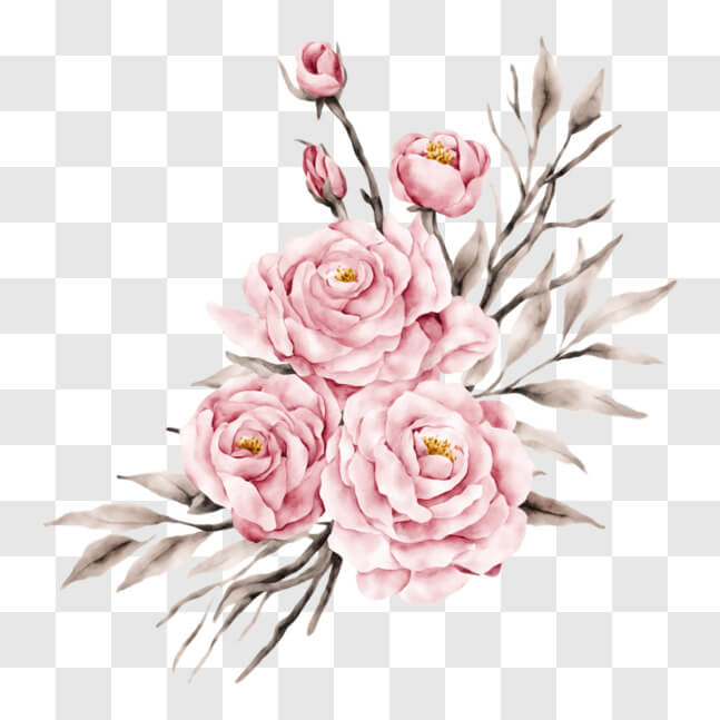 Download Elegant Bouquet of Pink Roses for Special Occasions PNG Online ...