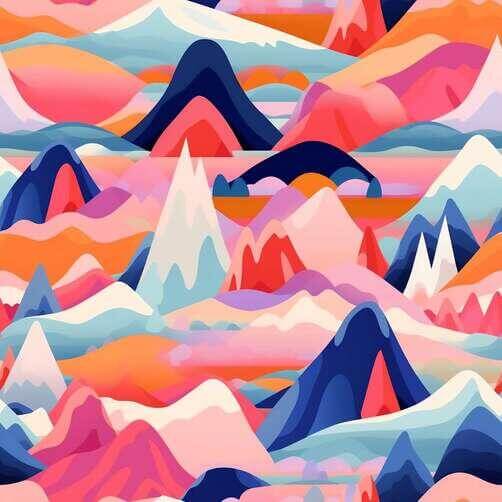 Colorful Abstract Mountain Landscape Art Colorful Abstract Mountain Landscape Art thumbnail