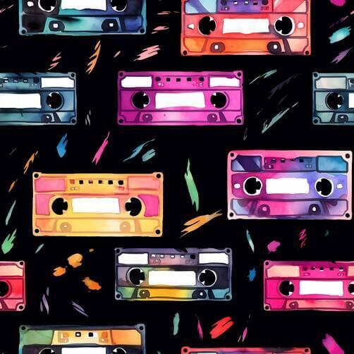 Colorful Cassette Tape Seamless Pattern Colorful Cassette Tape Seamless Pattern thumbnail