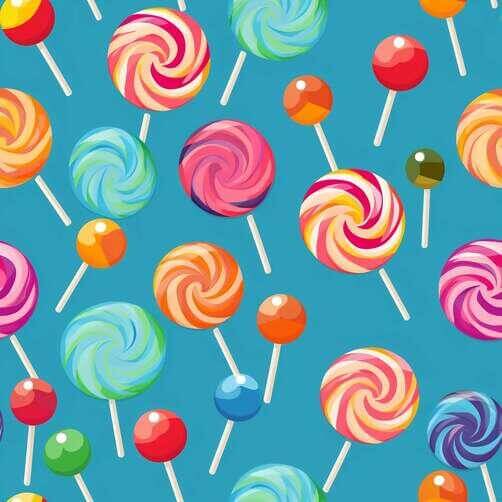 Colorful Lollipop Seamless Pattern on Blue Background Colorful Lollipop Seamless Pattern on Blue Background thumbnail