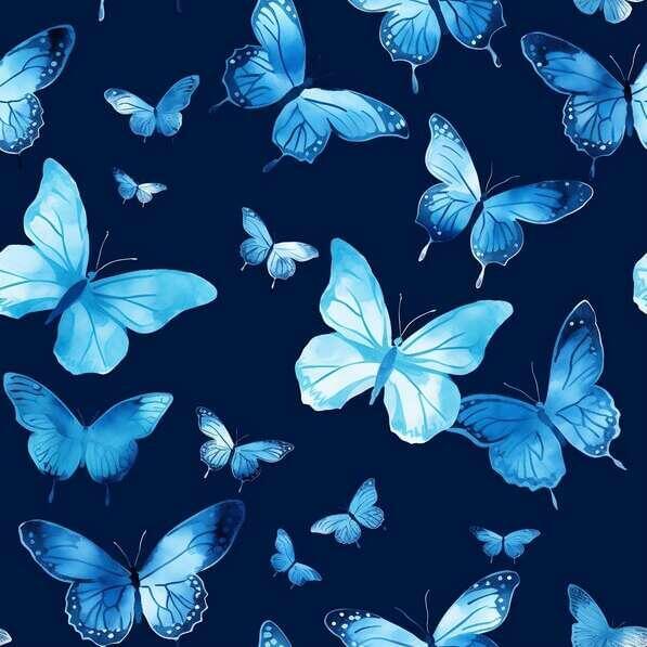 Download Blue Butterflies Seamless Pattern on Dark Background Patterns ...