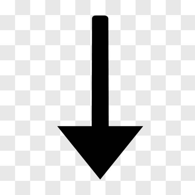 Download Black Arrow Pointing Down Symbol PNGs Online - Creative Fabrica