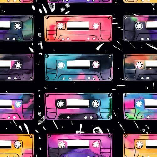 Colorful Cassette Tapes Seamless Pattern Colorful Cassette Tapes Seamless Pattern thumbnail