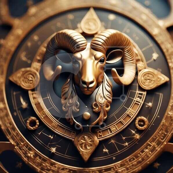 Portachiavi Con Testa Di Ariete, Simbolo Del Capricorno, In Metallo Bronzo - H-Customs
