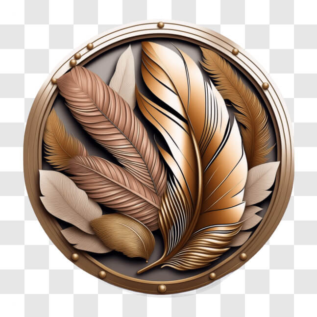 Download Gold Feather and Leaf Medallion Award or Trophy PNGs Online ...