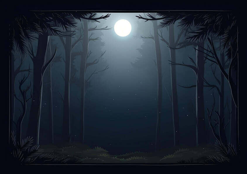Download Eerie Night Scene in Dark Forest with Full Moon Backgrounds ...