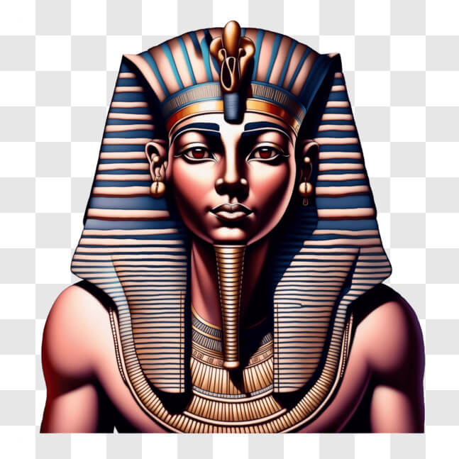 Download Ancient Egyptian Pharaoh Head with Gold Crown PNGs Online ...