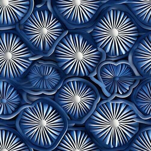 Blau-weißes Papierblumen-Nahtloses Muster Hintergründe thumbnail