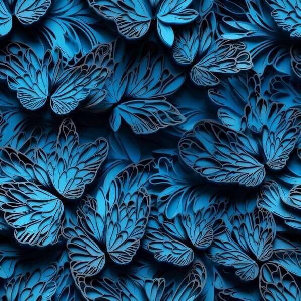 Download Blue Background with Paper Butterflies Patterns Online ...