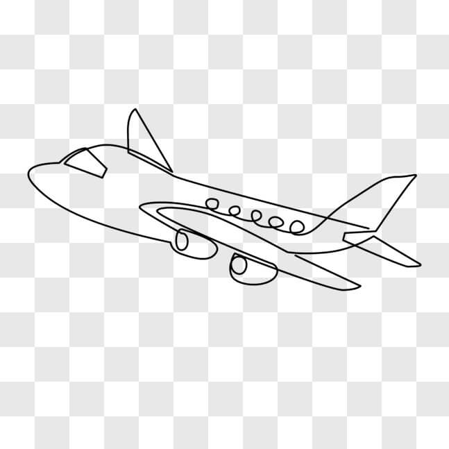 Baixe Desenho de avião preto e branco PNGs - Creative Fabrica