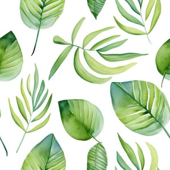 Download Watercolor Green Leaves Seamless Pattern Patterns Online ...