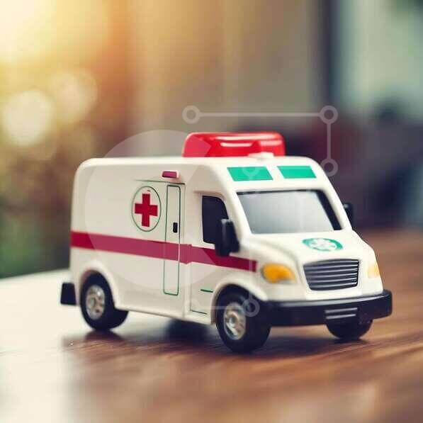 Toy Ambulance for Kids' Learning stock photo | Creative Fabrica