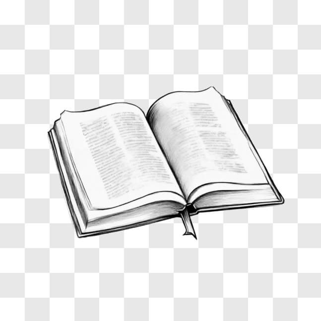 Baixe Desenho de Bíblia Aberta em Fundo Branco Sketches - Creative Fabrica