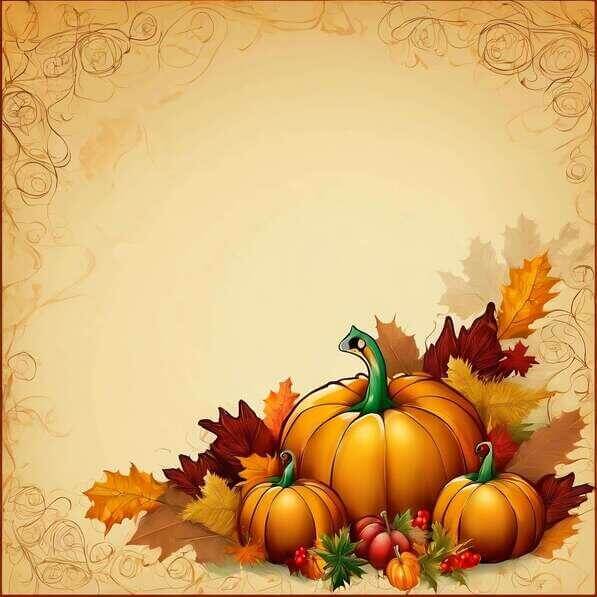 Download Colorful Fall Background with Pumpkins and Leaves Backgrounds ...
