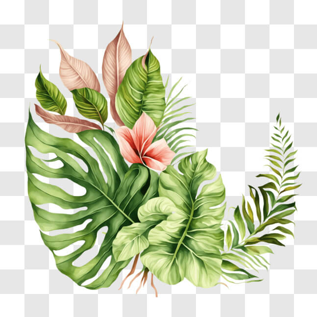 Download Tropical Floral Arrangement in the Shape of an UpsideDown