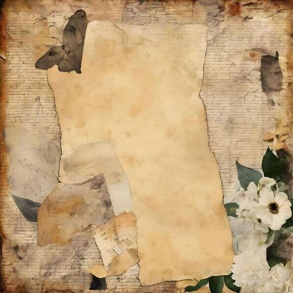 Download Vintage Collage with Old Papers, Flowers, and Butterflies ...