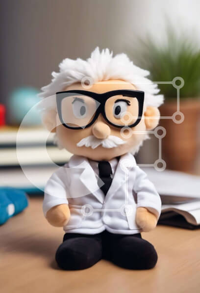 Scientist Computer Toy Download Plush Toy Scientist with Books in Background Stockphotos ...