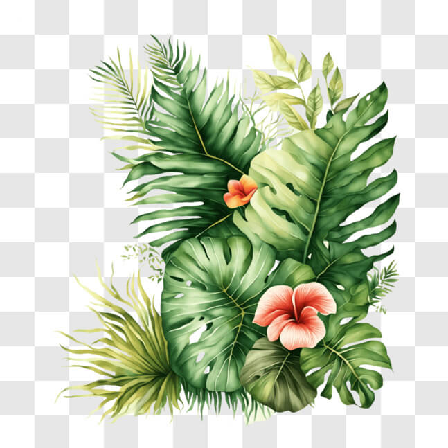 Download Vibrant Tropical Watercolor Painting PNG Online - Creative Fabrica