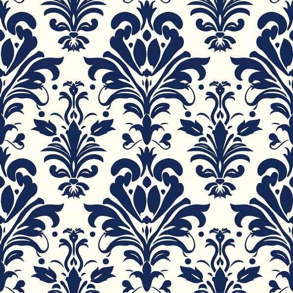 Download Blue and White Damask Wallpaper with Floral Pattern Patterns ...