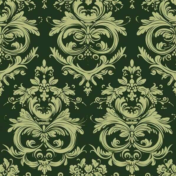 Download Green and Gold Damask Pattern on Dark Green Background ...