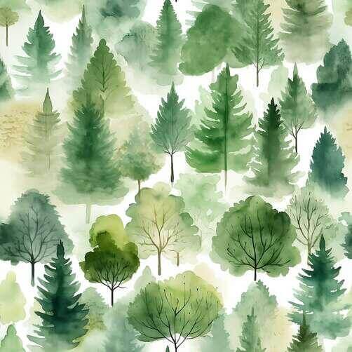 Watercolor Green Trees Seamless Pattern Watercolor Green Trees Seamless Pattern thumbnail