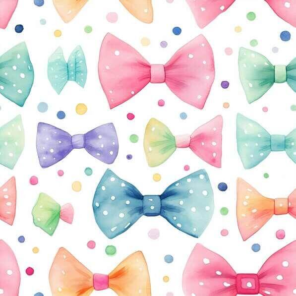 Download Colorful Bow Tie Seamless Pattern in Various Shapes and Sizes ...