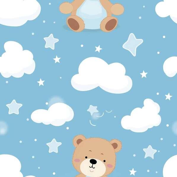 Download Teddy Bears Seamless Pattern with Clouds and Stars Patterns ...