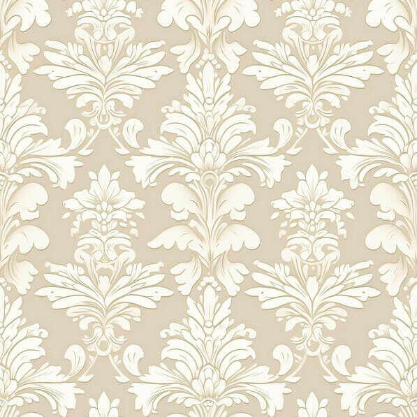 Download Beige and White Damask Wallpaper with Floral Patterns Patterns