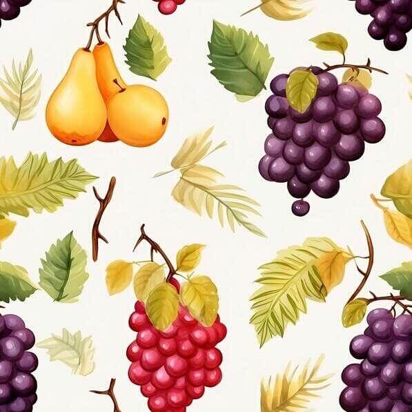 Download Colorful Fruits and Leaves Seamless Pattern Patterns Online ...