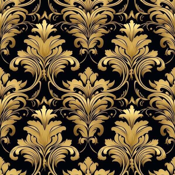 Download Gold Damask Pattern on Black Background Patterns Online ...