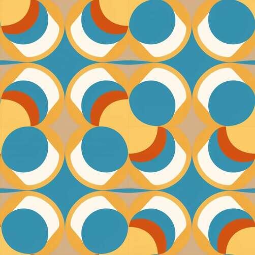 Geometric Circle Pattern in Orange, Blue, and Yellow Geometric Circle Pattern in Orange, Blue, and Yellow thumbnail
