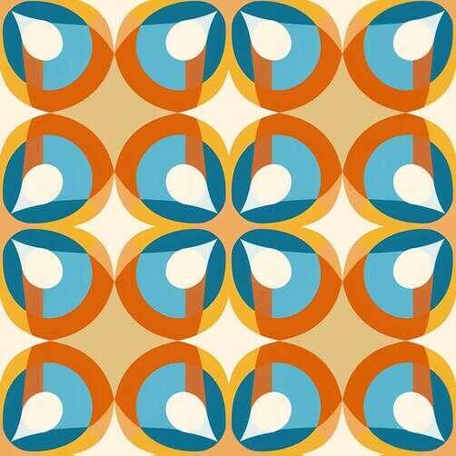 Colorful Geometric Pattern with Floating Orange Circle Colorful Geometric Pattern with Floating Orange Circle thumbnail