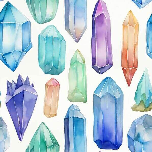 Color Crystal Pattern Download Colorful Watercolor Crystal Pattern on White Background ...