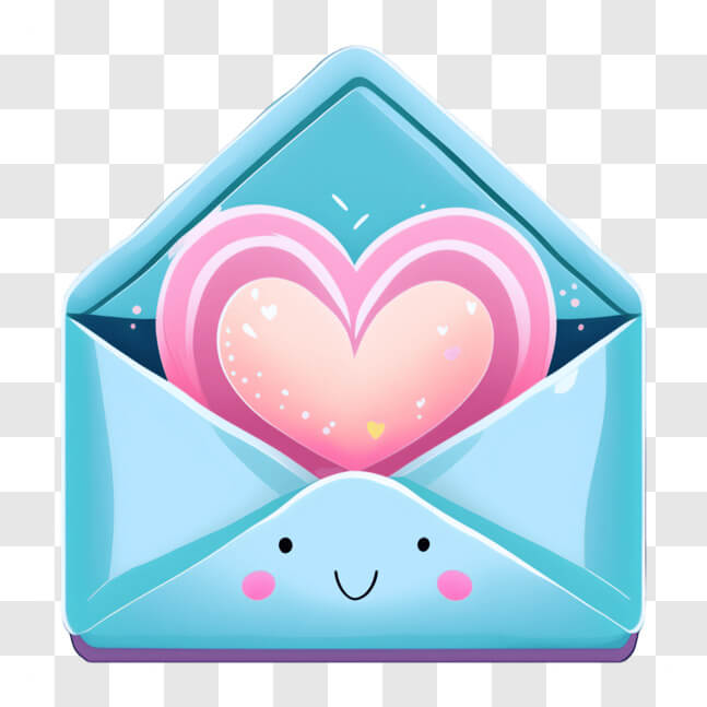 Download Envelope with Pink Heart and 'I Love You' Message PNGs Online ...