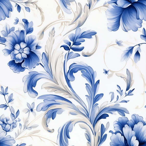 Download Blue and White Floral Pattern Background Patterns Online ...