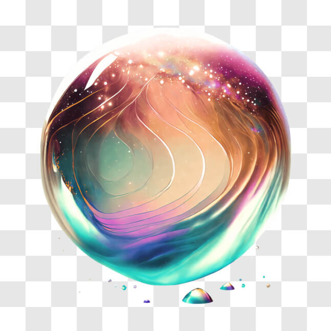 Download Vibrant Soap Bubble in Space PNG Online Creative Fabrica