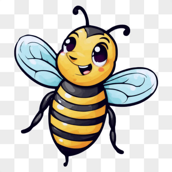 Download Educational Cartoon Bee Flying and Smiling Cartoons Online ...