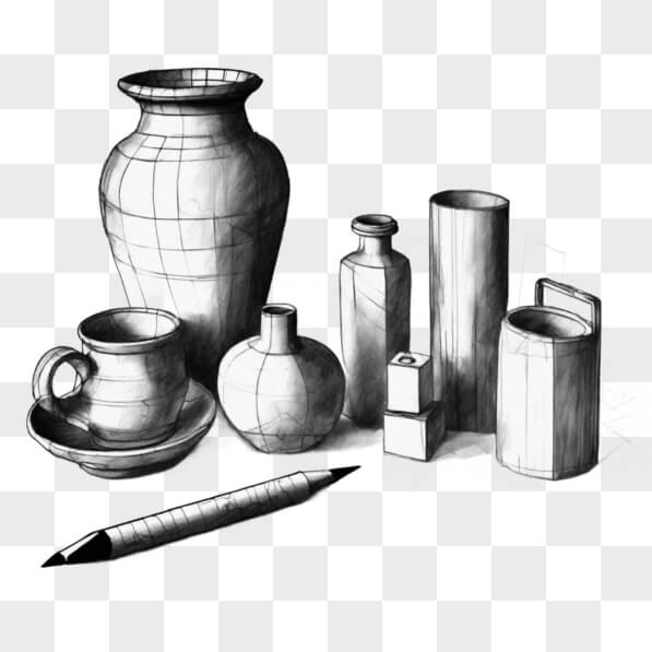 Download Black and White Sketch of Everyday Objects Sketches Online