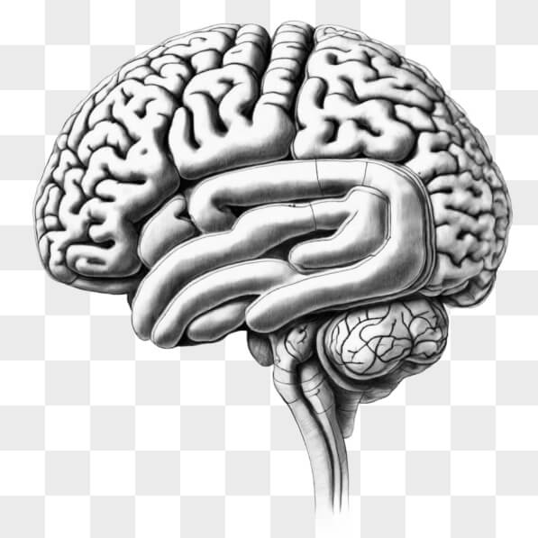 Menschlicher Gehirn Einfach Erklärt Anatomische Zeichnung des menschlichen Gehirns Sketches online