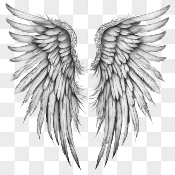 Download Black and White Angel Wings Tattoo Drawing Sketches Online ...