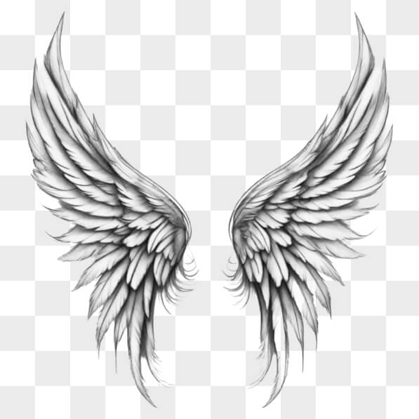 Download Black and White Angel Wings Tattoo Design Sketches Online ...