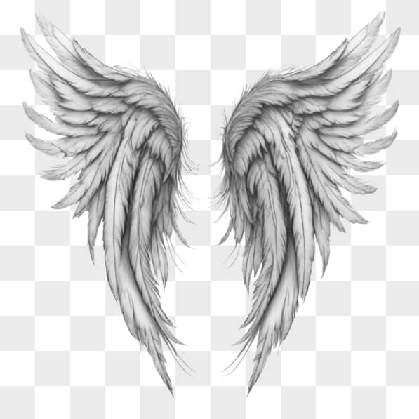 Download Black and White Angel Wings Drawing for Tattoo Inspiration ...