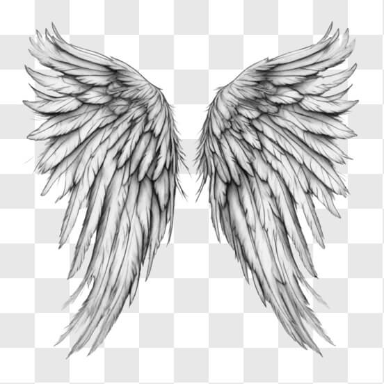 Download Black and White Angel Wings Tattoo Design Sketches Online ...