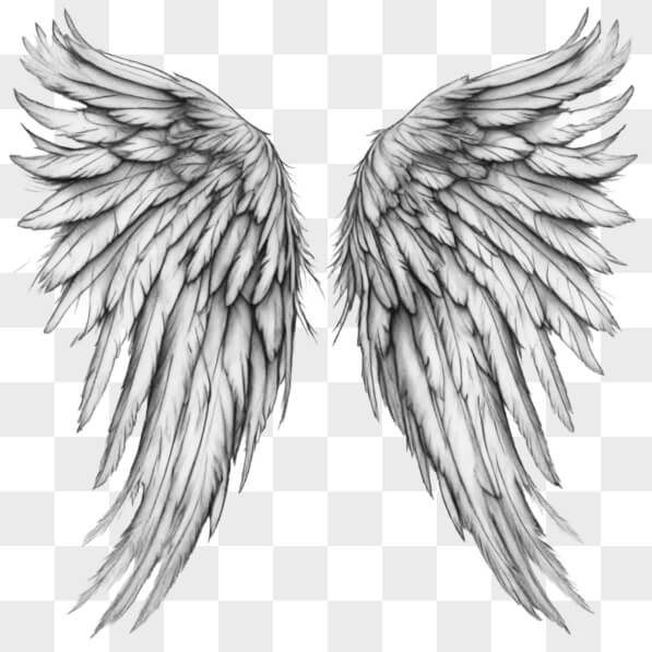 Download Black and White Angel Wings Tattoo Design Sketches Online ...