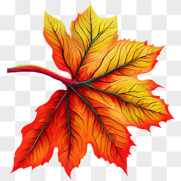 Download Vibrant Autumn Leaf on Black Background PNGs Online - Creative ...